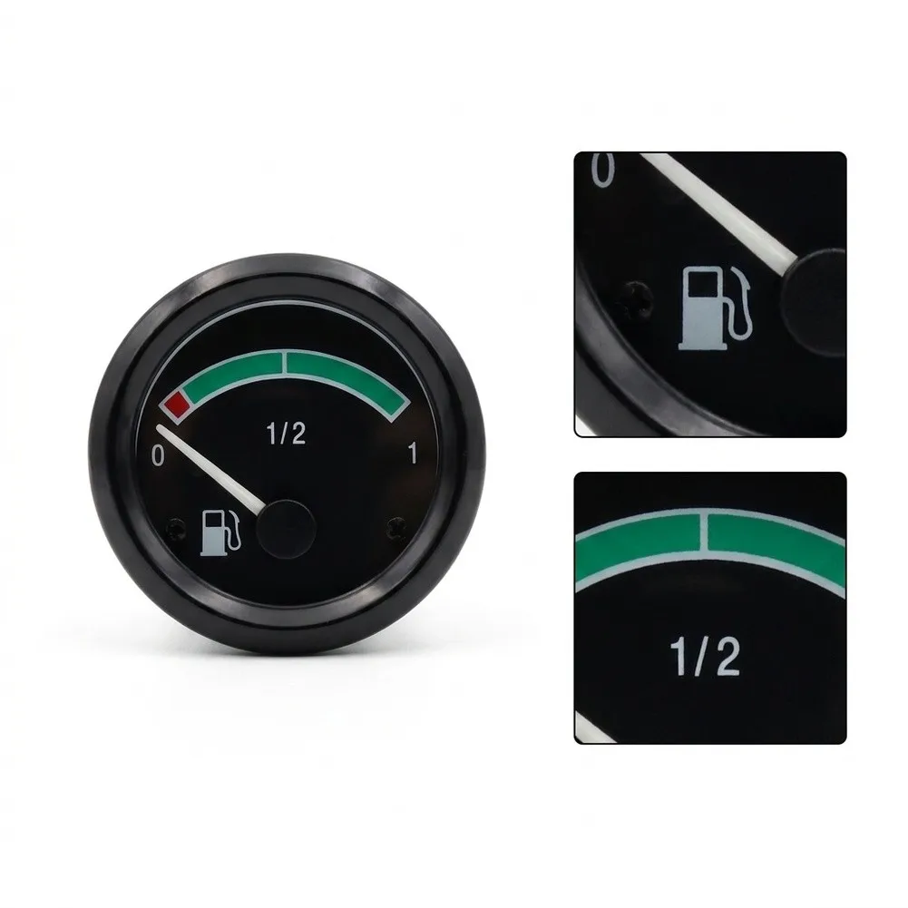 JYK-3G Round Black Face Fuel Level Gauge for Cars and Generators Supporting Both 12V and 24V Input with Direct Connector