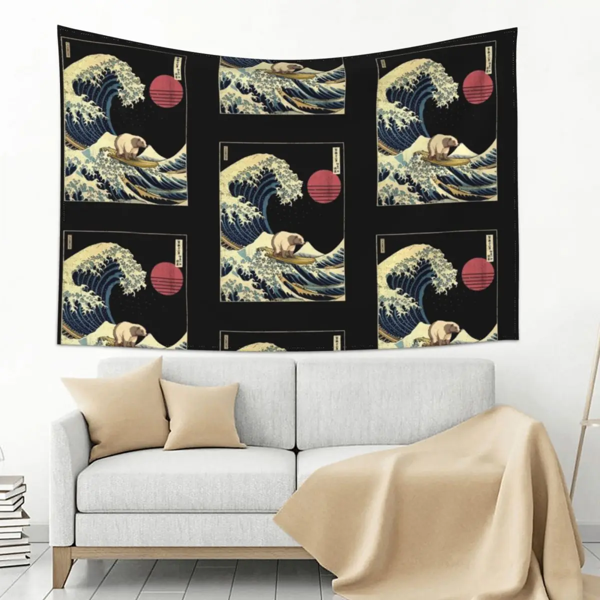 

Honey Badger Kanagawa Japanese Surfing Wave Tapestry