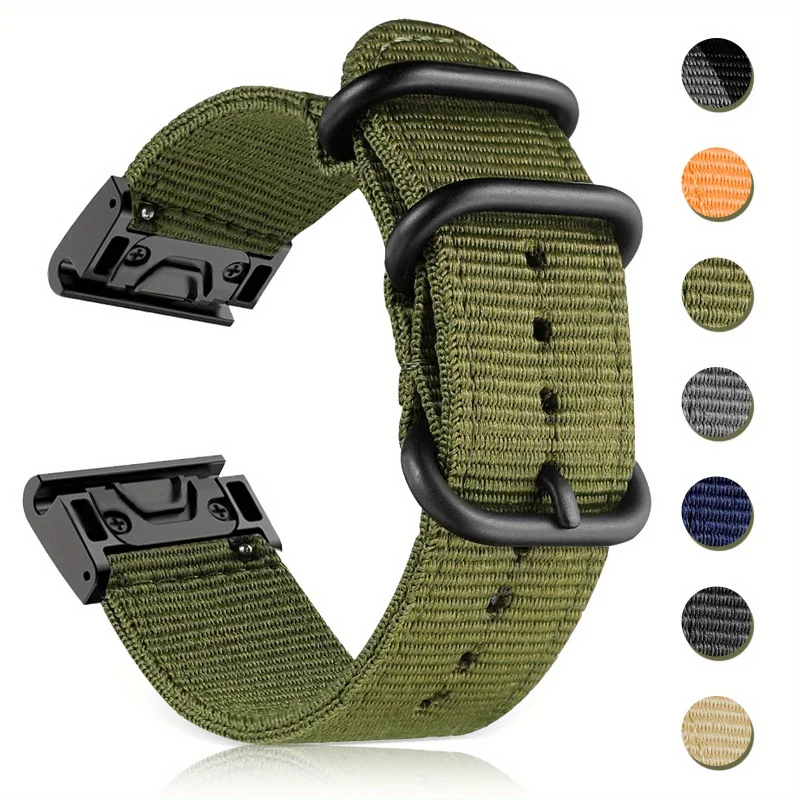 BUSKOZ Replacement Strap for Garmin Fenix 8/7X/6X Pro/5X/5X Plus/3 HR/Tactix Charlie 22/26mm Braided Nylon, Quick-Release