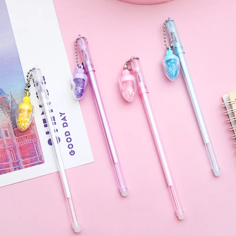 60 Pcs Creative Gel Pens Set Cute Girl Sequin Pendant Pendant Pen Student Learning Stationery Supplies Back To School Wholesale