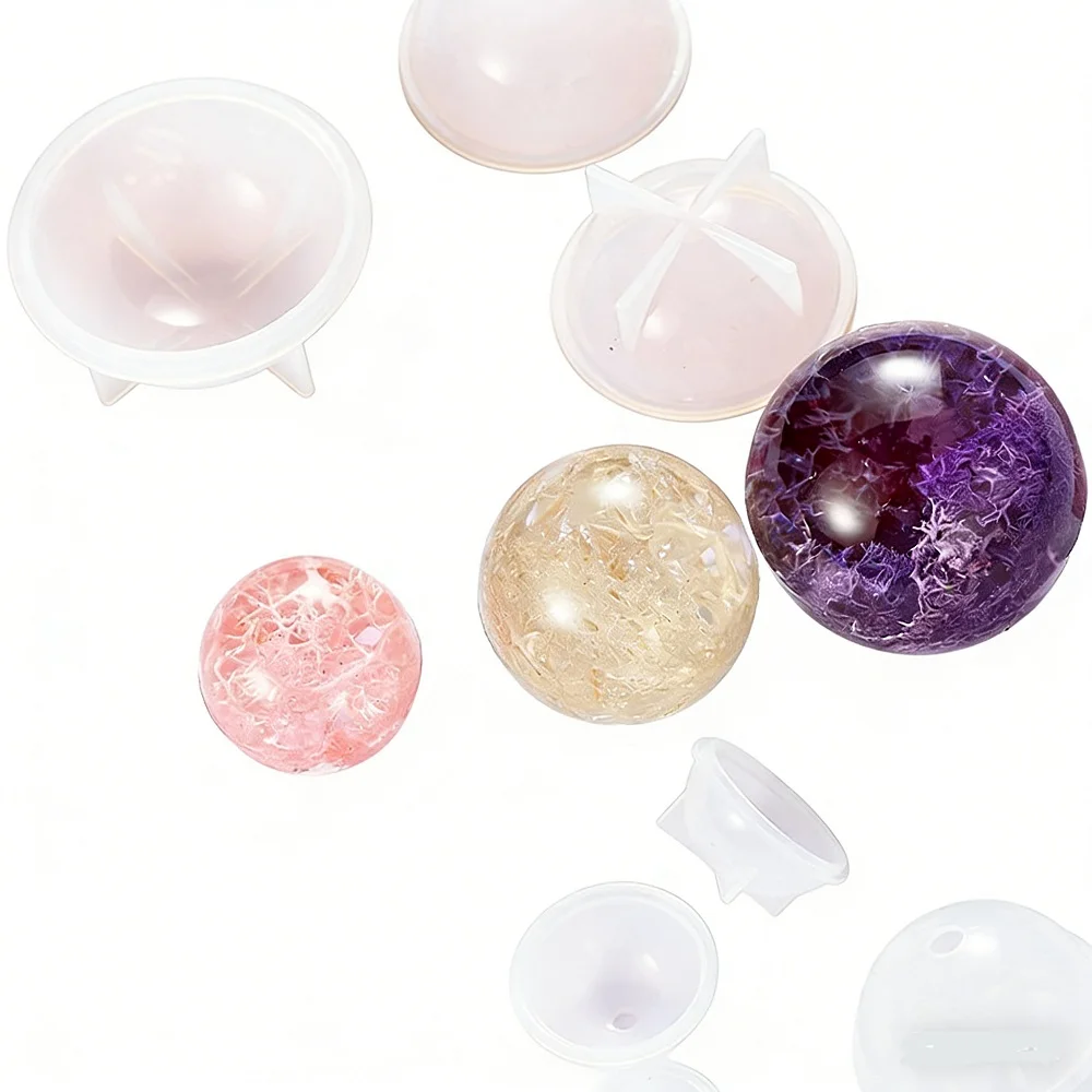 2-10CM Round Clear Silicone Mold 3D Sphere Ball for UV Epoxy Resin Art Craft Soft Mould for DIY Jewelry Making view 5