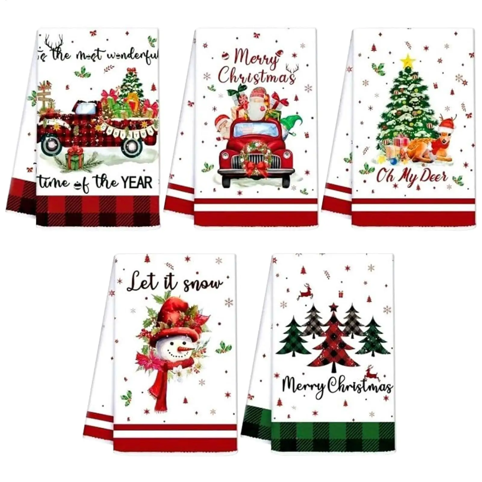 5 قطعة مناشف المطبخ عيد الميلاد عيد ميلاد سعيد الطرف الديكور عيد الميلاد سانتا كلوز منشفة أطباق نافيداد ناتال السنة الجديدة هدية ديكور