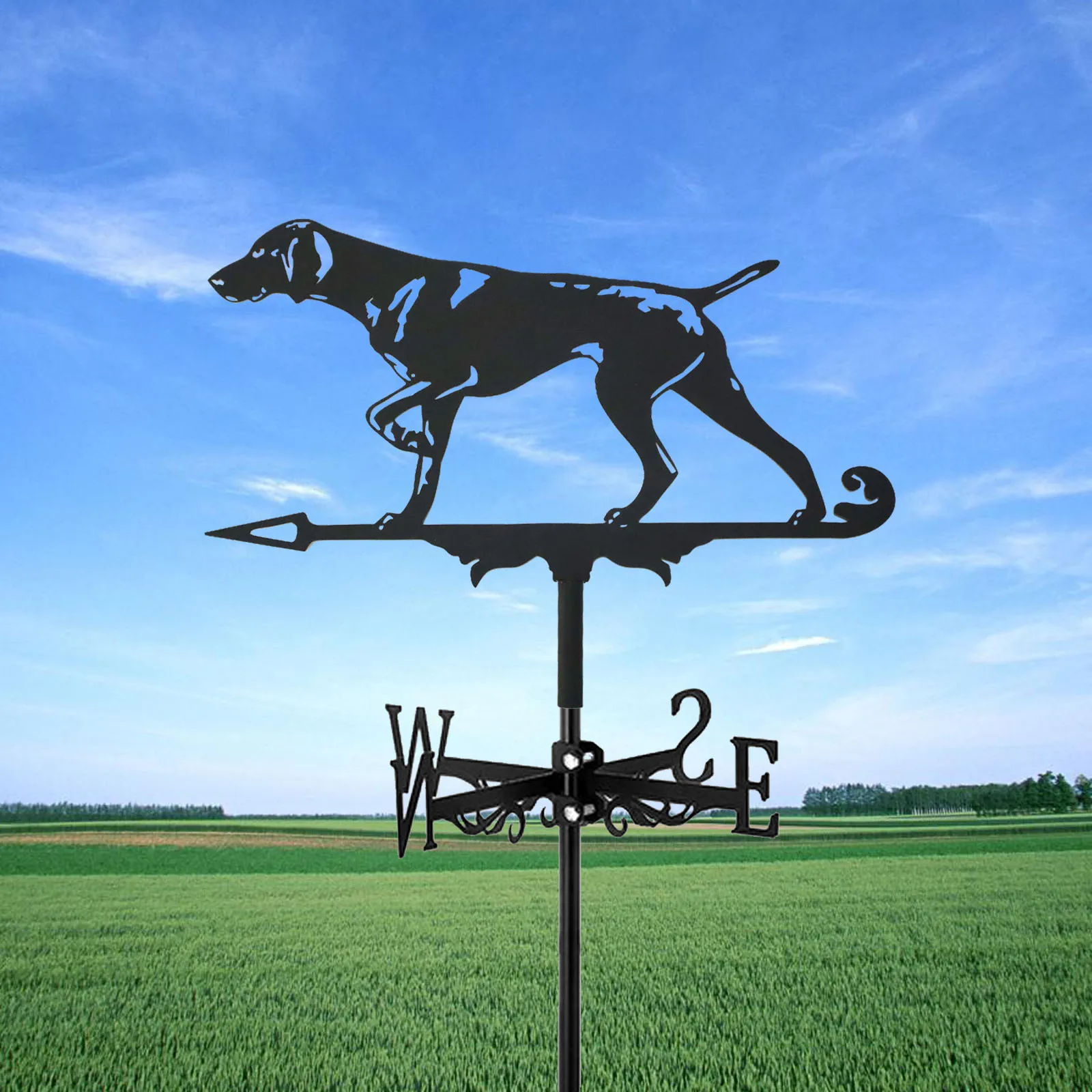 New Metal Foxhound Weather Vane Standing Decor Roof Weathervane Garden Yard Decoration For Dog Lovers Gift Shed Home Fence Post