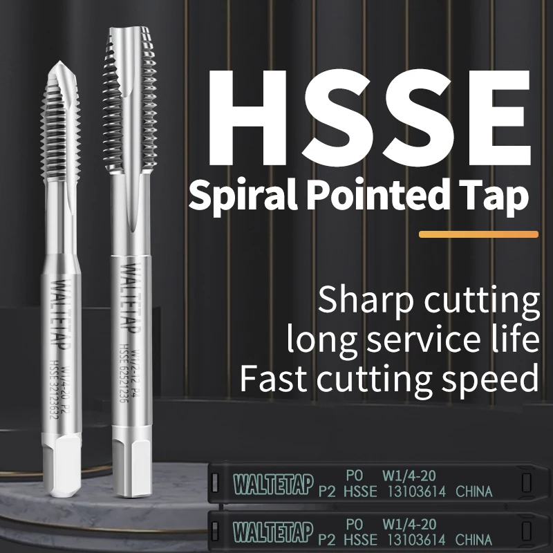 

WALTETAP HSSE-M35 JIS Standard Spiral Pointed Tap BSW W 1/8 5/32 3/16 7/32 1/4 5/16 3/8 7/16 1/2 5/8 Machine Screw Thread Taps