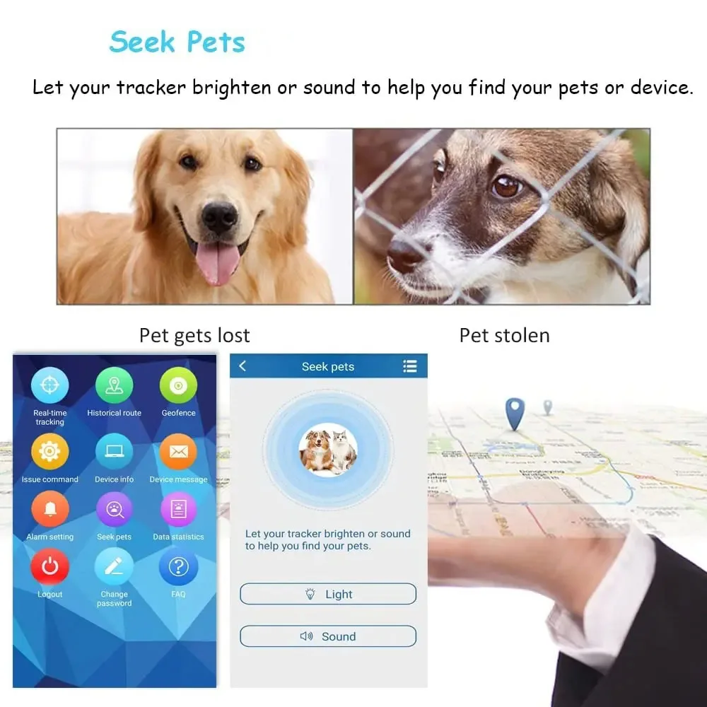 4G LTE GPS المقتفي للحيوان كلب الصيد TK919 TKSTAR 3000mAh بطارية جي بي آر إس محدد التاريخ تشغيل الطريق مقاوم للماء تطبيق ويب مجاني