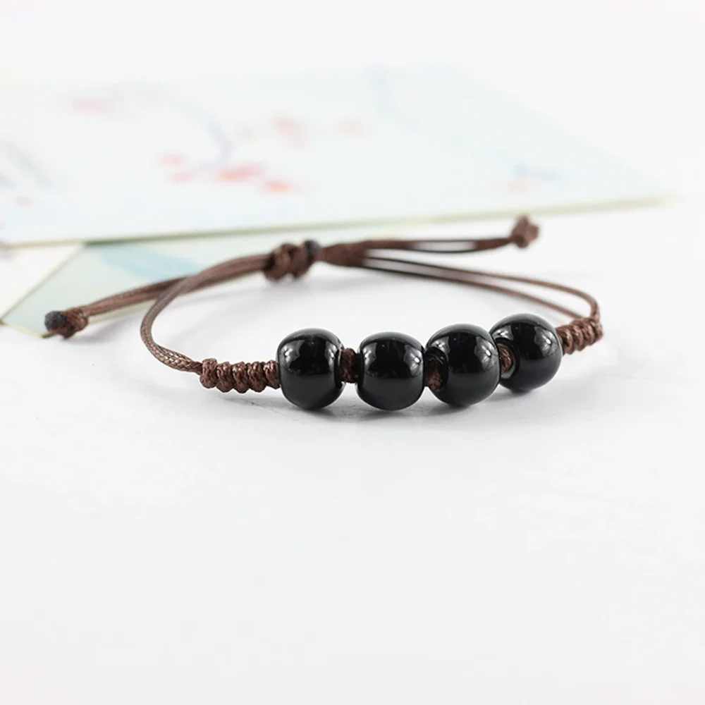 

Original vintage Ceramics Black beads Girls Bracelet Good Lucky Bracelet cute Lover Bracelet Lovers Lucky Jewelry Women Gift