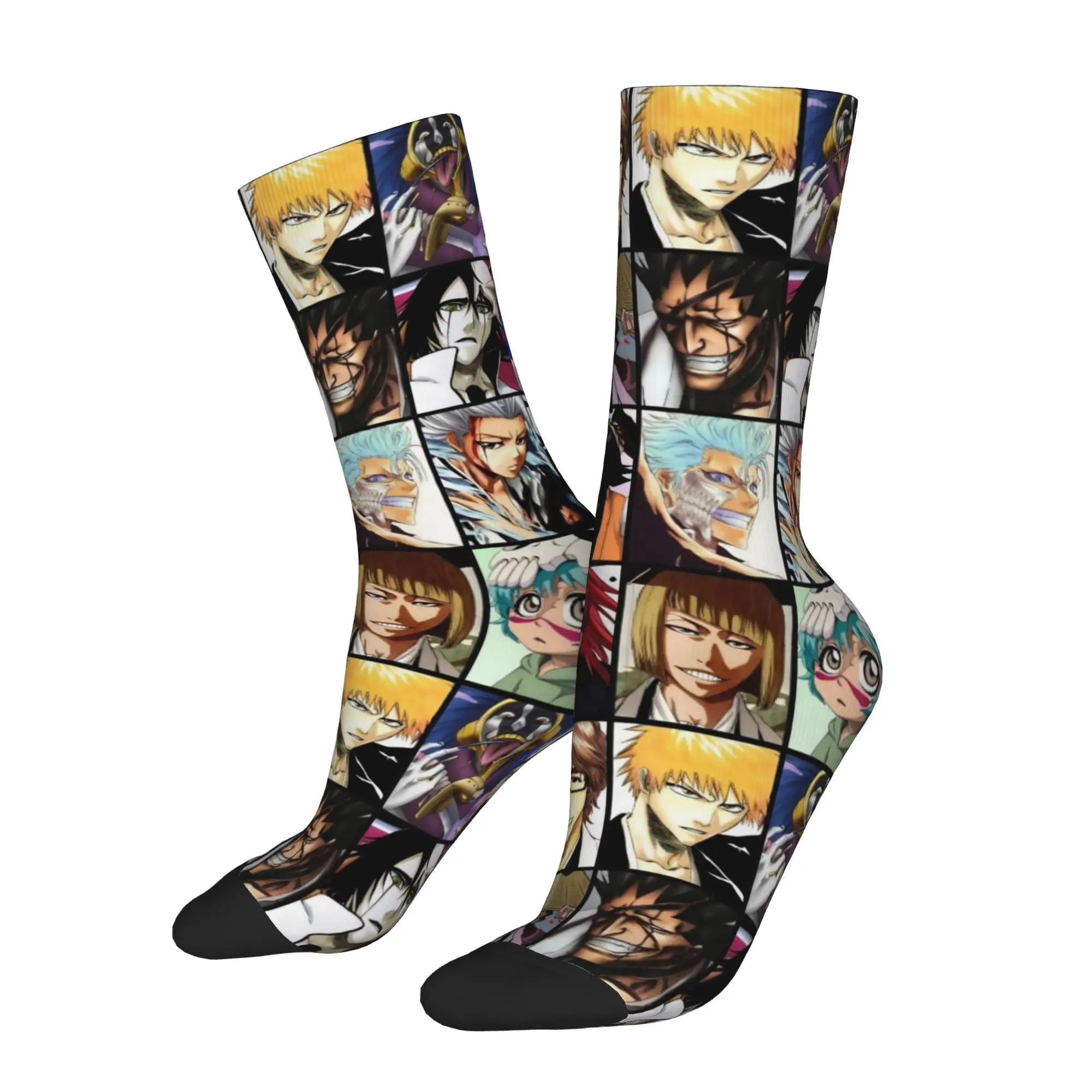 Winter Warm Retro Unisex Kurosaki Ichigo Urahara Kisuke Socks Bleaches Anime  Non-slip Soccer Socks