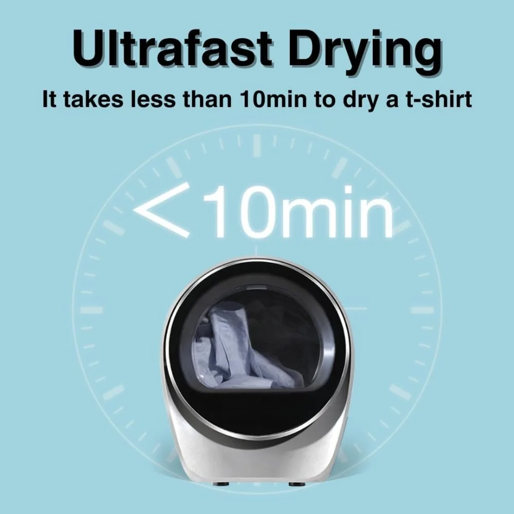 مجفف ملابس محمول S3 – فائق السرعة، سعة 1 قدم مكعب، 110 فولت، مدمج للشقق والشقة والمركبات الترفيهية والسيارة والشاحنة #6