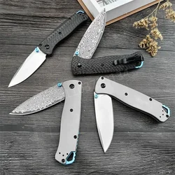 Damascus Steel Blade BM 535 Folding Pocket Knife Carbon Fiber/aluminium Alloy Handle Outdoor Hunting Survival Camping Knives