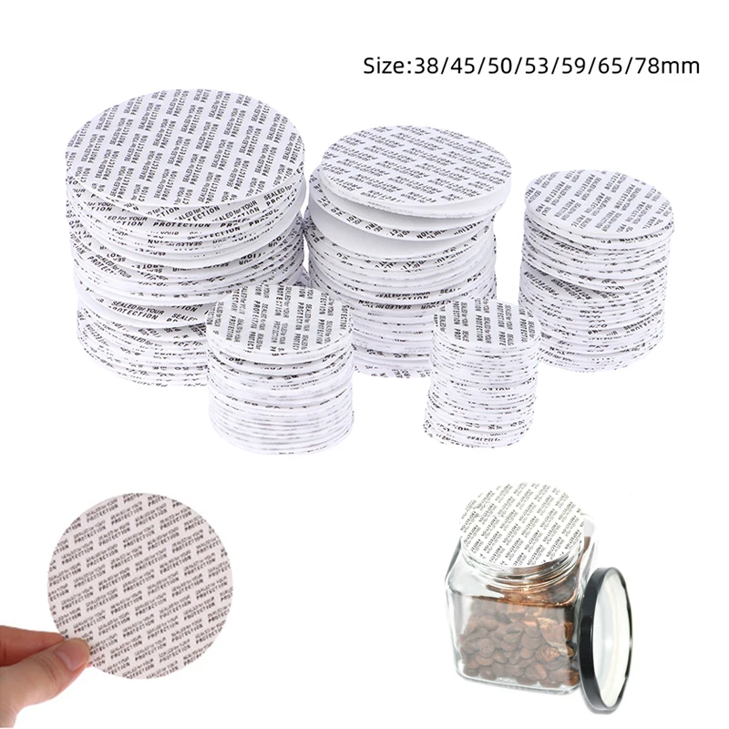 

200Pcs 20mm-82mm Self-adhesive Foam Pressure Sensitive Seal Cap Lining Tamper Resistant Seals Liner For Cosmetic Jar Bottle Pot