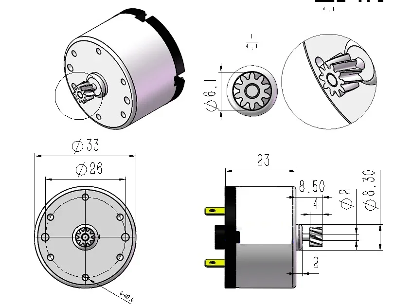 RS520 micro DC high speed motor carbon brush long life motor 6V/12V /24V image 6