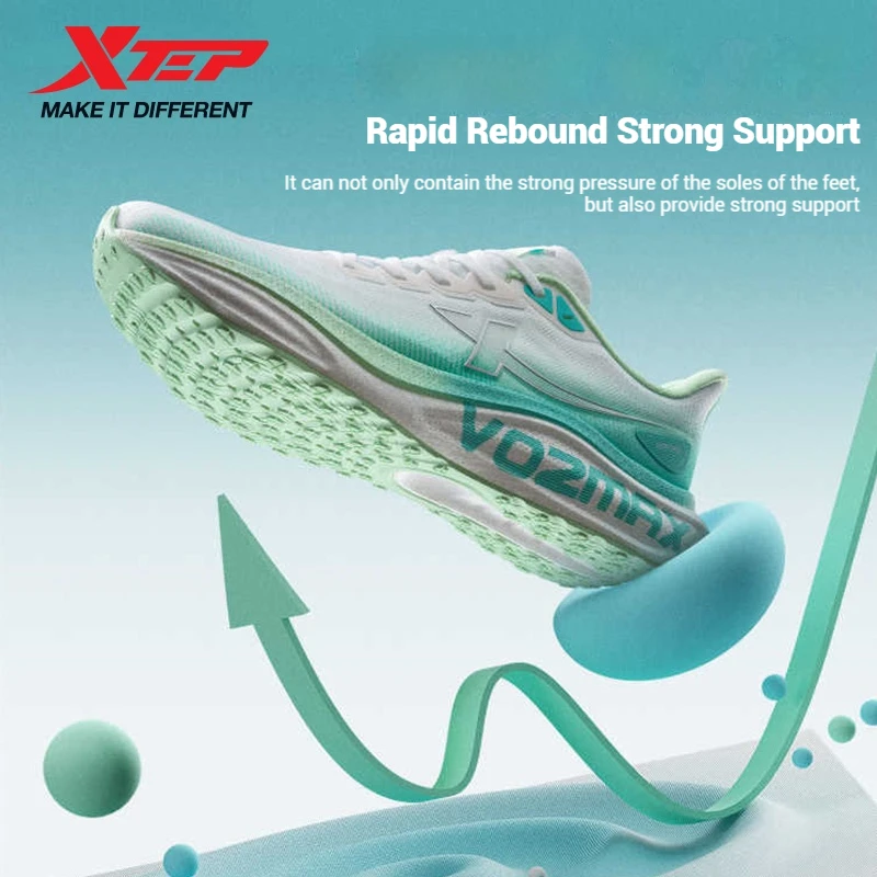 Xtep VOZMAX SE Running Shoes for Men 2025 Summer Breathable Mesh Lightweight Shock-absorbing Rebound Sport Shoes 875219110004