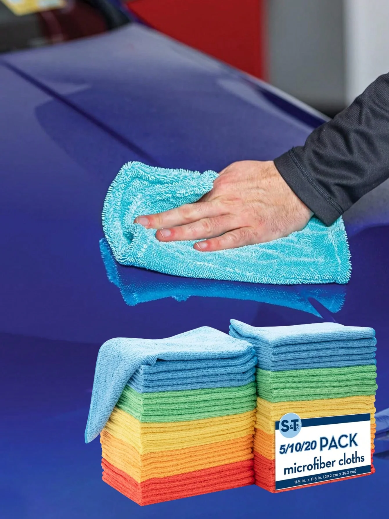 Microfiber Cleaning Cloths (5/10/20-count), Ultra-Absorbent, Scratch-Free, Reusable (Car/Kitchen/Bath/Glass/Dishes), Durable/Fas