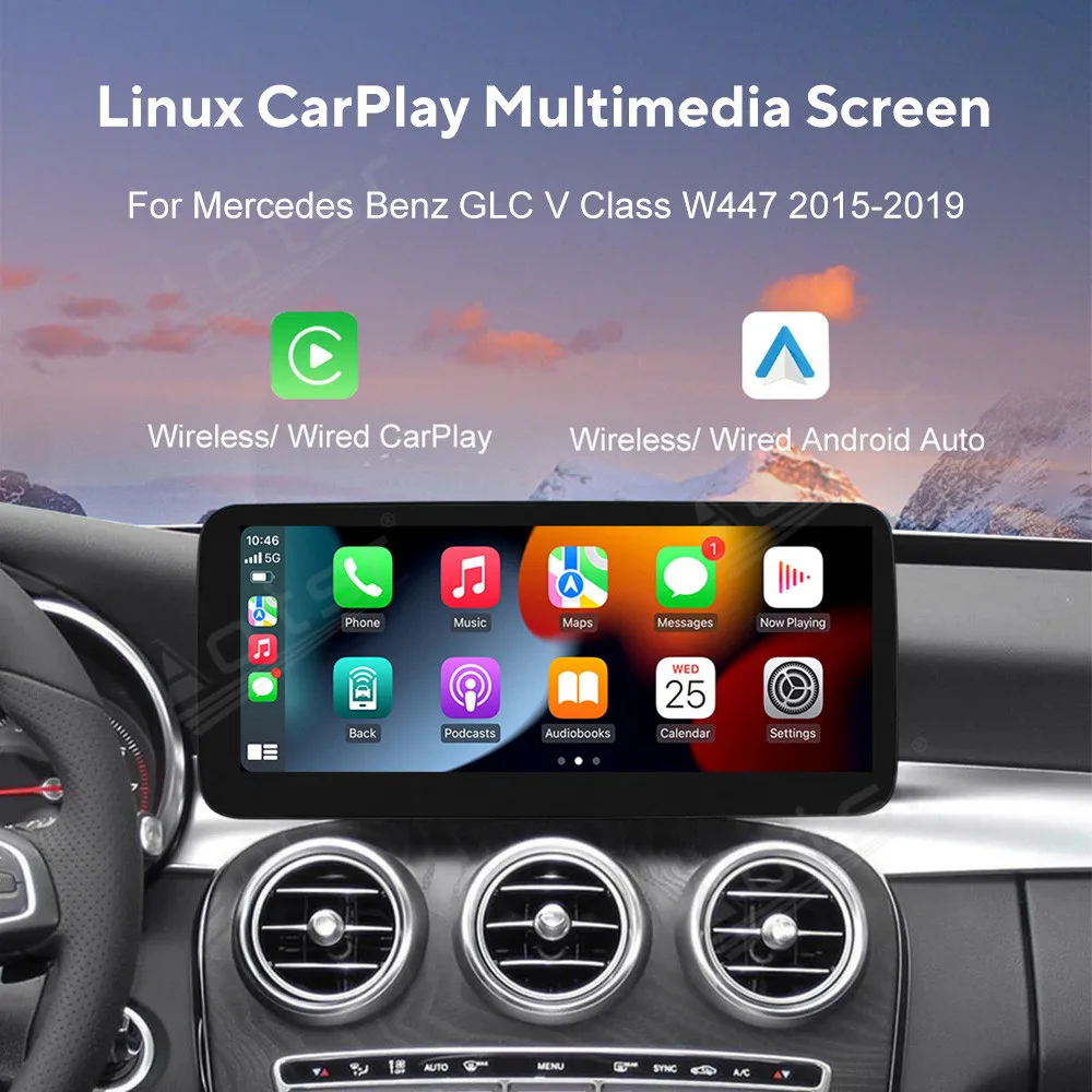 Wireless Carplay Android Auto Touch screen Multimedia Radio For Benz GLA CLA GLC GLK ML W204 W205 W176 C117 W246 W212 C207 A207