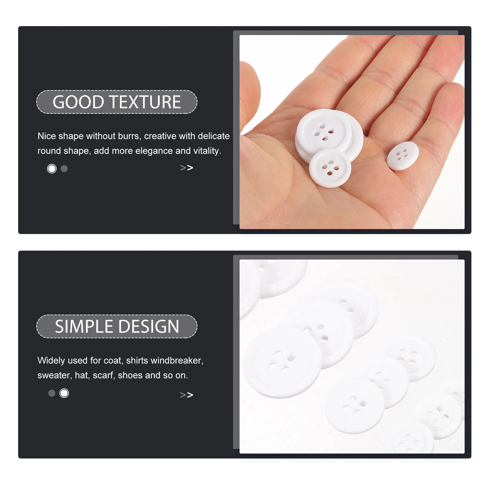 

100pcs Round Resin Buttons For Coats Sweaters Hats Diy Fashionable Sewing Craft Buttons Decorative Clothing Accessories