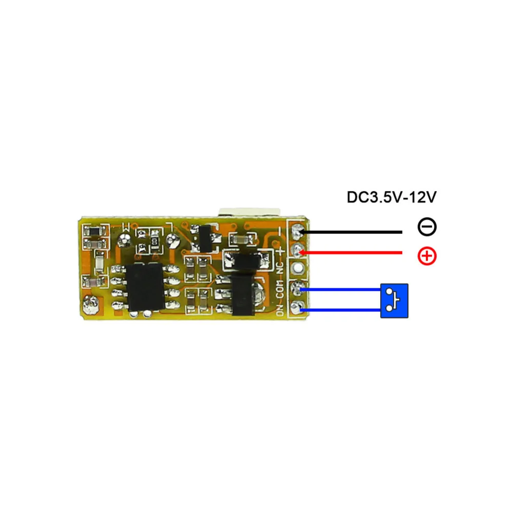 3.5V-12V Remote Control Relay Switch 433MHZ Receiver with Transmitter in Latched Mode for Micro Door Access Control System