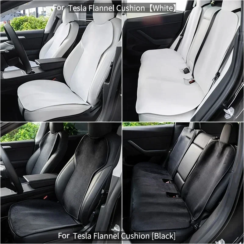 Cojín para asiento Tesla nuevo modelo 3 + Highland 2024, almohadilla de asiento antisuciedad de franela, alfombrilla flocada, accesorios para funda