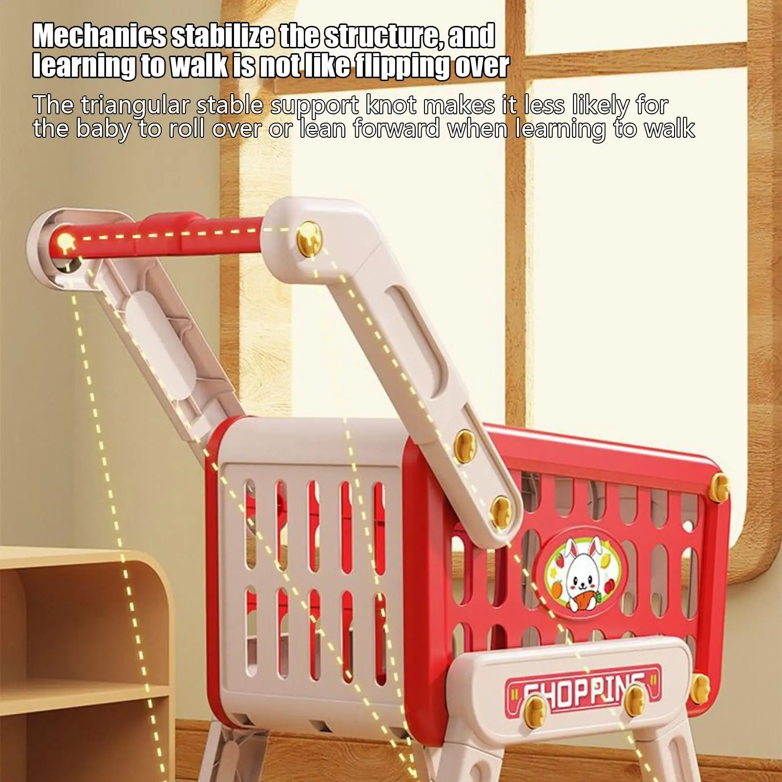 Chariot de courses pour enfants, ensemble de jouets de voiture à pousser, accessoires de cuisine, jouets éducatifs, faux aliments pour garçons et filles