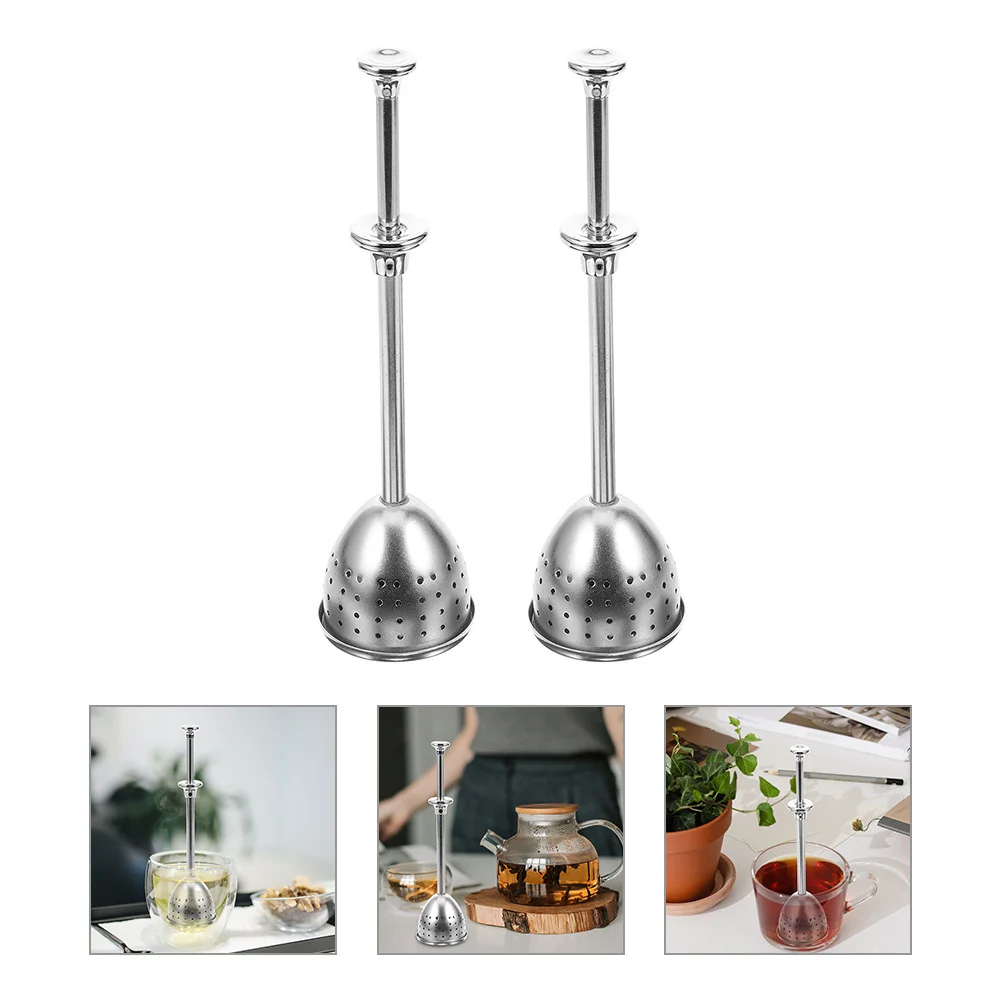 

2Pcs Stainless Steel Tea Ball Infuser Extendable Handle Reusable Loose Leaf Tea Strainer Fine Mesh Filter for Cup Teapot