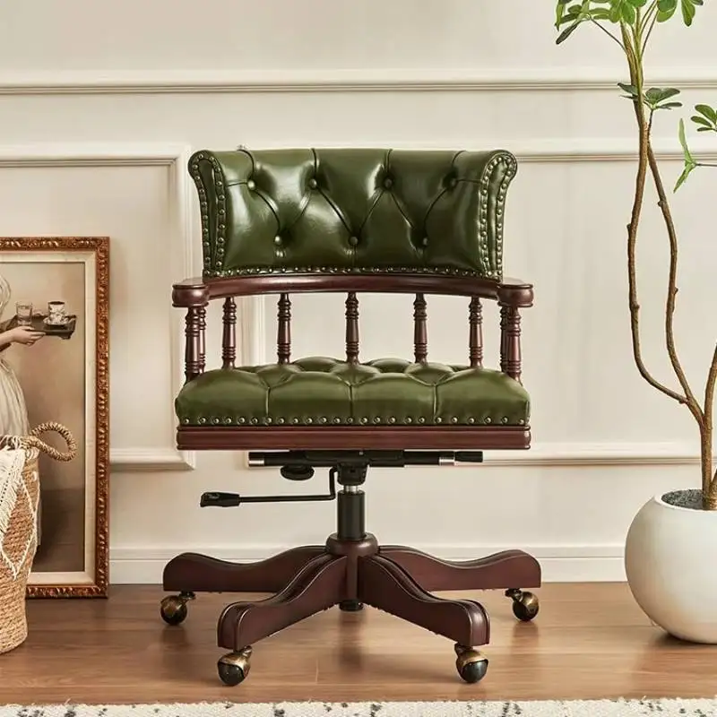 Swivel Green Office Chair Upgrade Luxury Brown Relaxing Ergonomic Computer Chair Oversized Sillas De Oficina Office Furniture