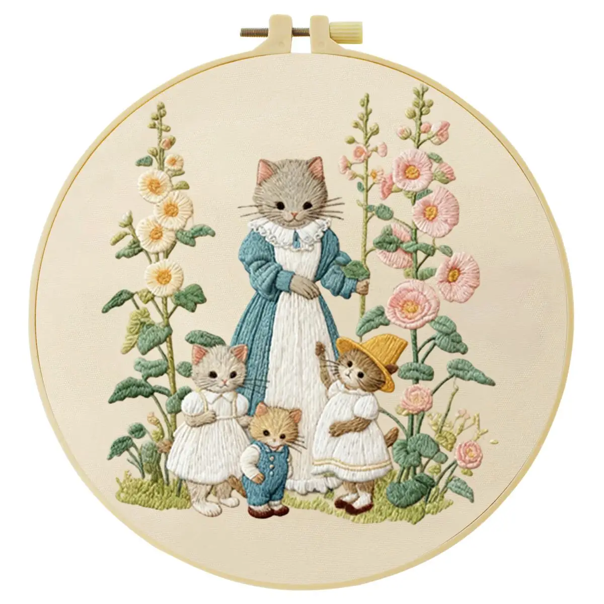 1 Stück 20X20CM/15X15CM 7,87/6,3 Zoll Tier - Maus Stickerei Starter-Kit DIY-Kit DIY-Stickerei-Set Handarbeiten Malerei – Detail 5