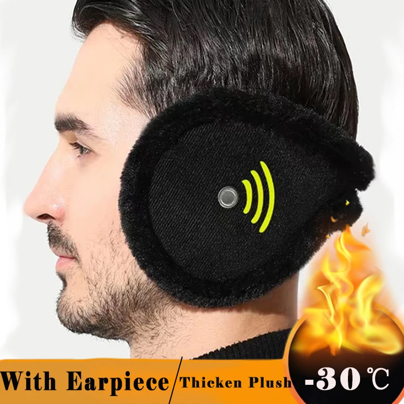 

Fashion Warm Velvet Men Earmuff With Receiver Winter Outdoor Cycling Fleece Rabbit Fur Women Ear Cover Protector Plush Ear Muffs