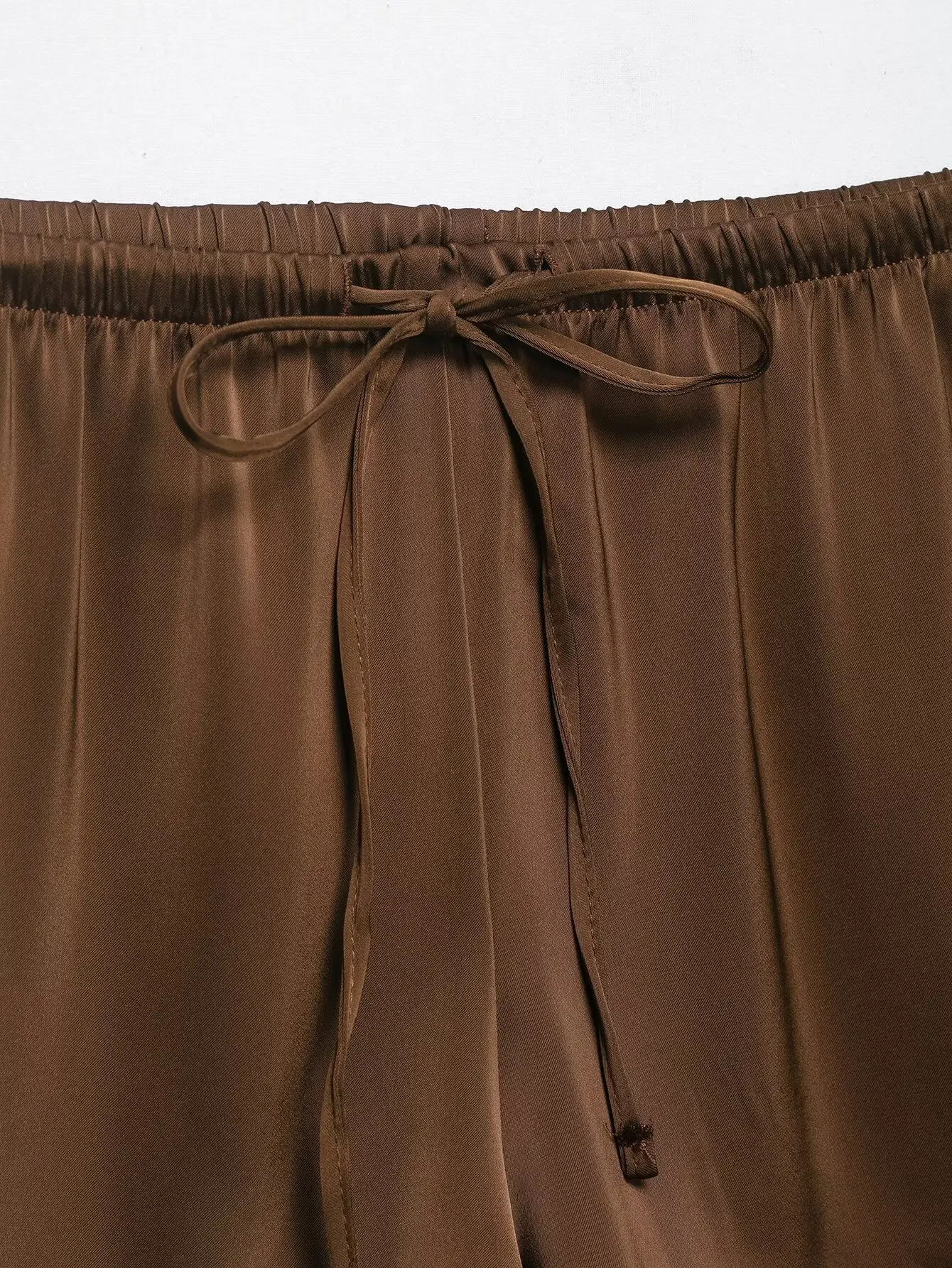 Women Solid Satin Mini Shorts, Stretchy Waist Lace Patchwork Casual Summer Shorts 2026