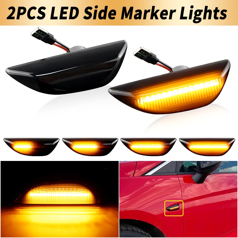 

2PCS LED Side Marker Turn Signal Lights Canbus ​​For Opel Mokka 12-16 X 16-20 For Chevrolet Trax 12-20 For Buick Encore 13-20