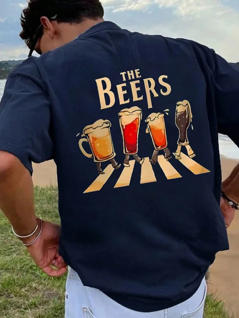 Y2K Summer American Retro Fun Beers 3D Print Sports Breatha Quick-Dry Men's T-Shirt Casual Fashion  Street Parent-child Clothing