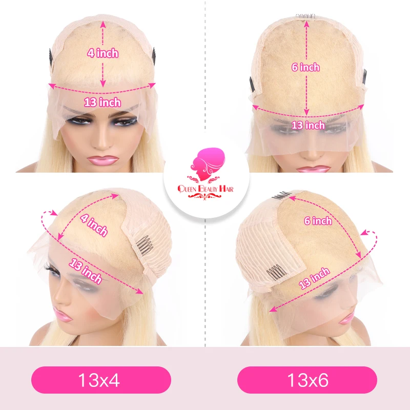 40 Zoll gerade 250 Dichte Echthaarperücken Honigblond 613 Lace Frontal Perücke 13x6 13x4 Transparente Lace Front Echthaarperücke – Detail 13