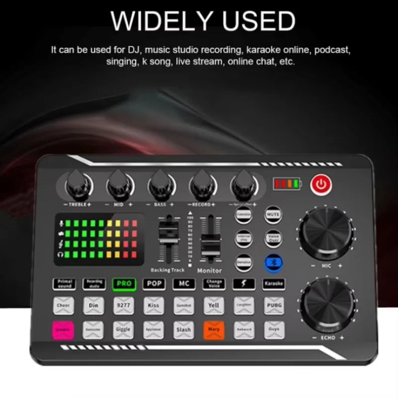 F998 Live Sound Card 16 Effects Mixer Audio interface SoundCard live streaming sound mixer for Tiktok YouTube