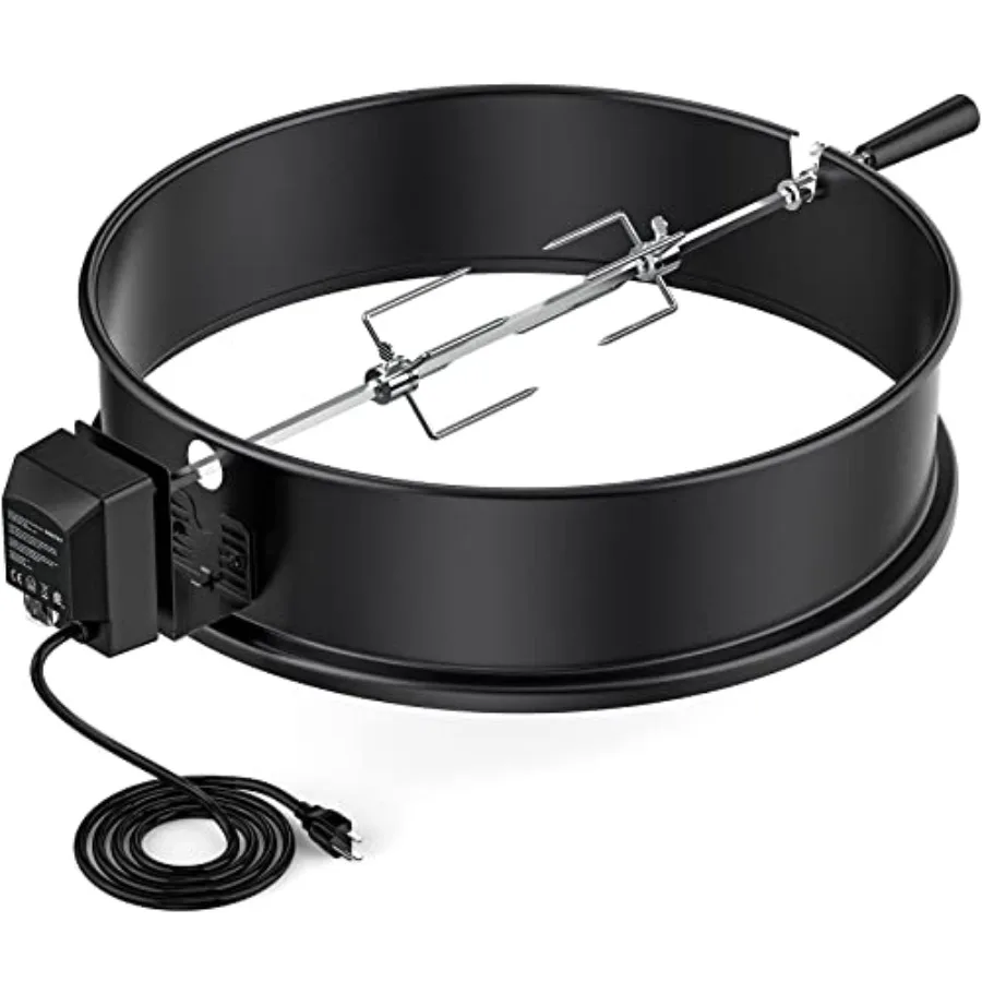 

Charcoal kettle rotisserie ring kit for Weber 2290: high-temp resistant black coated steel universal fit durable outdoor grilli