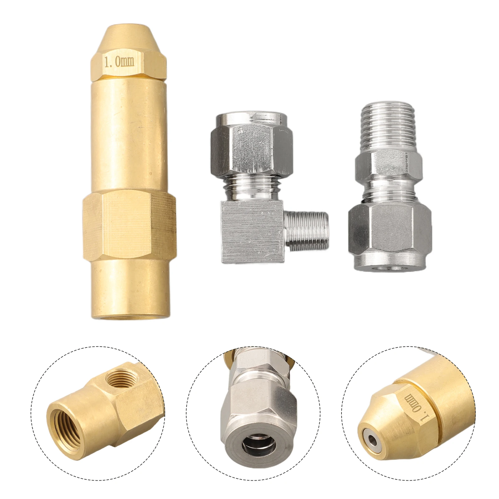 Waste Oil Burner Nozzle Air Atomizing Nozzle 0.5mm/1.0mm/1.5mm/2.0mm/2.5mm/3.0mm Fuel Oil Nozzle With Siphon Brass Spray Nozzle