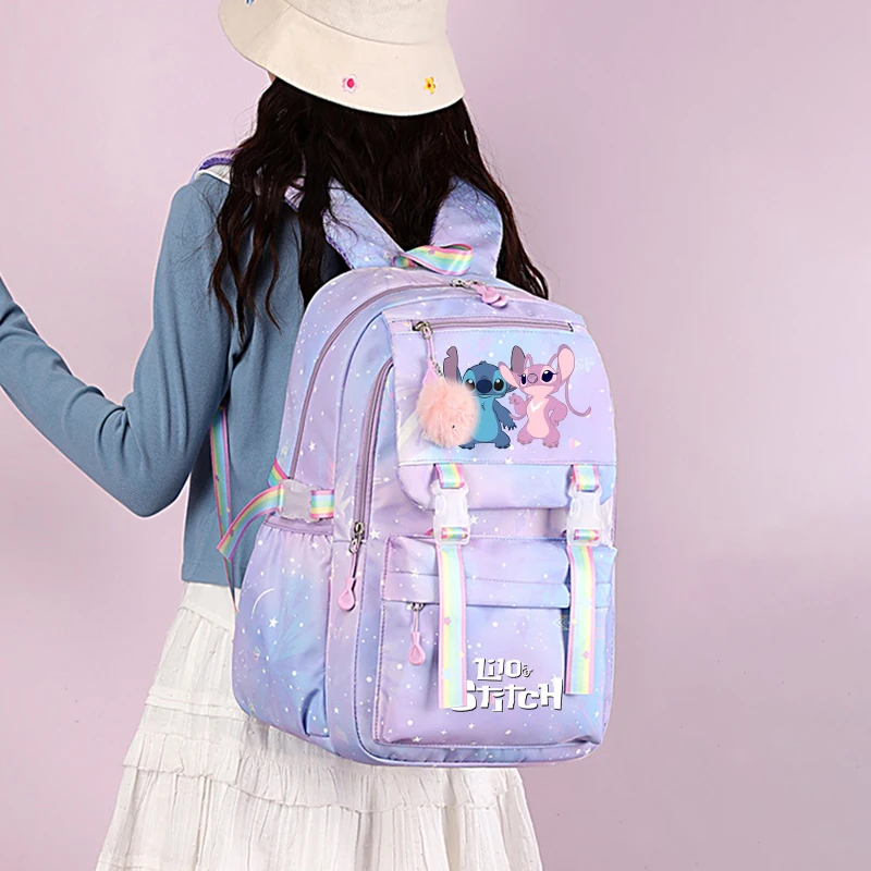 Disney Lilo Stitch plecak damski chłopcy dziewczęta Bookbag torby uczeń nastolatek dzieci plecak powrót do szkoły plecak Mochila