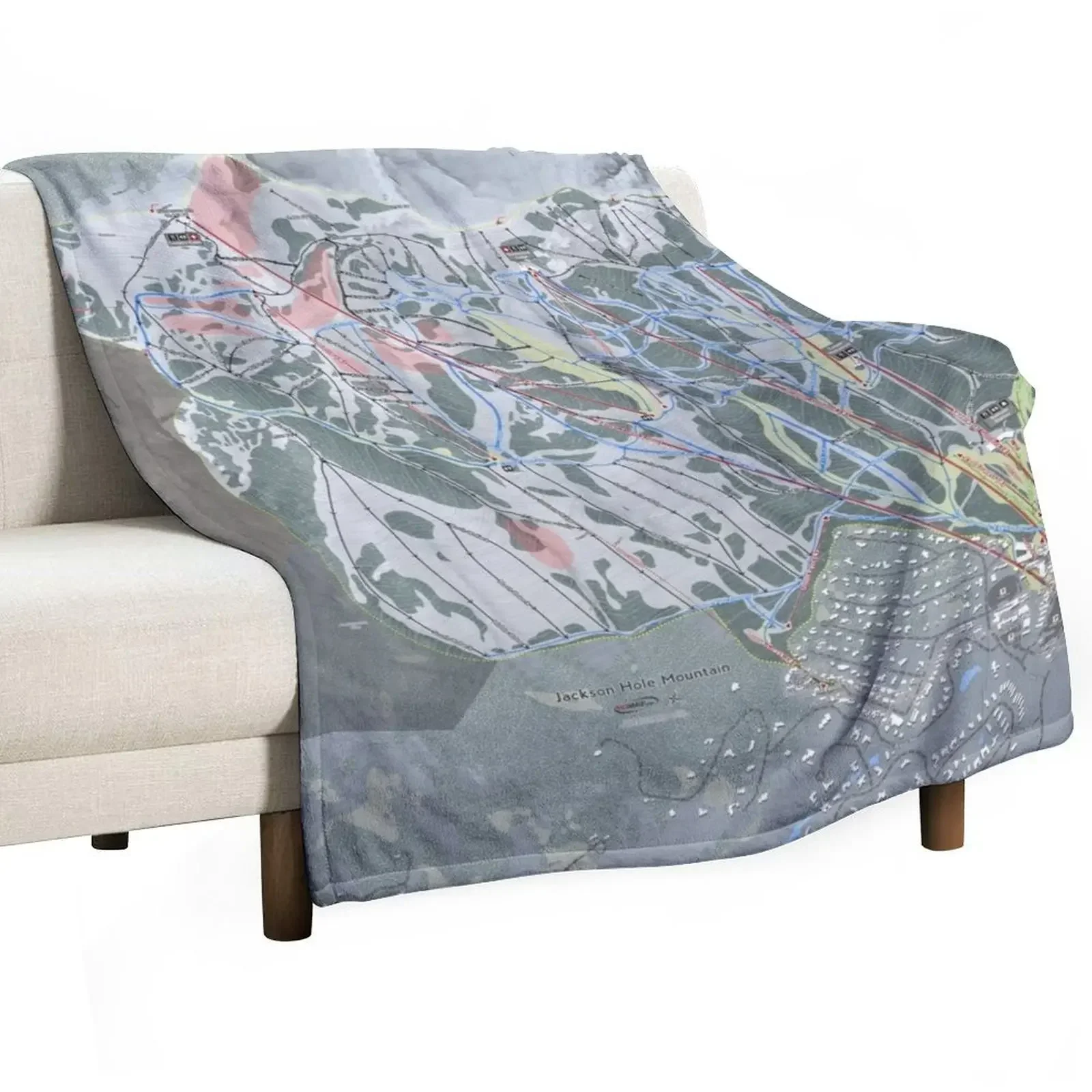 Jackson Hole Mountain Resort Trail Map Throw Blanket blankets and throws Giant Sofa Blankets