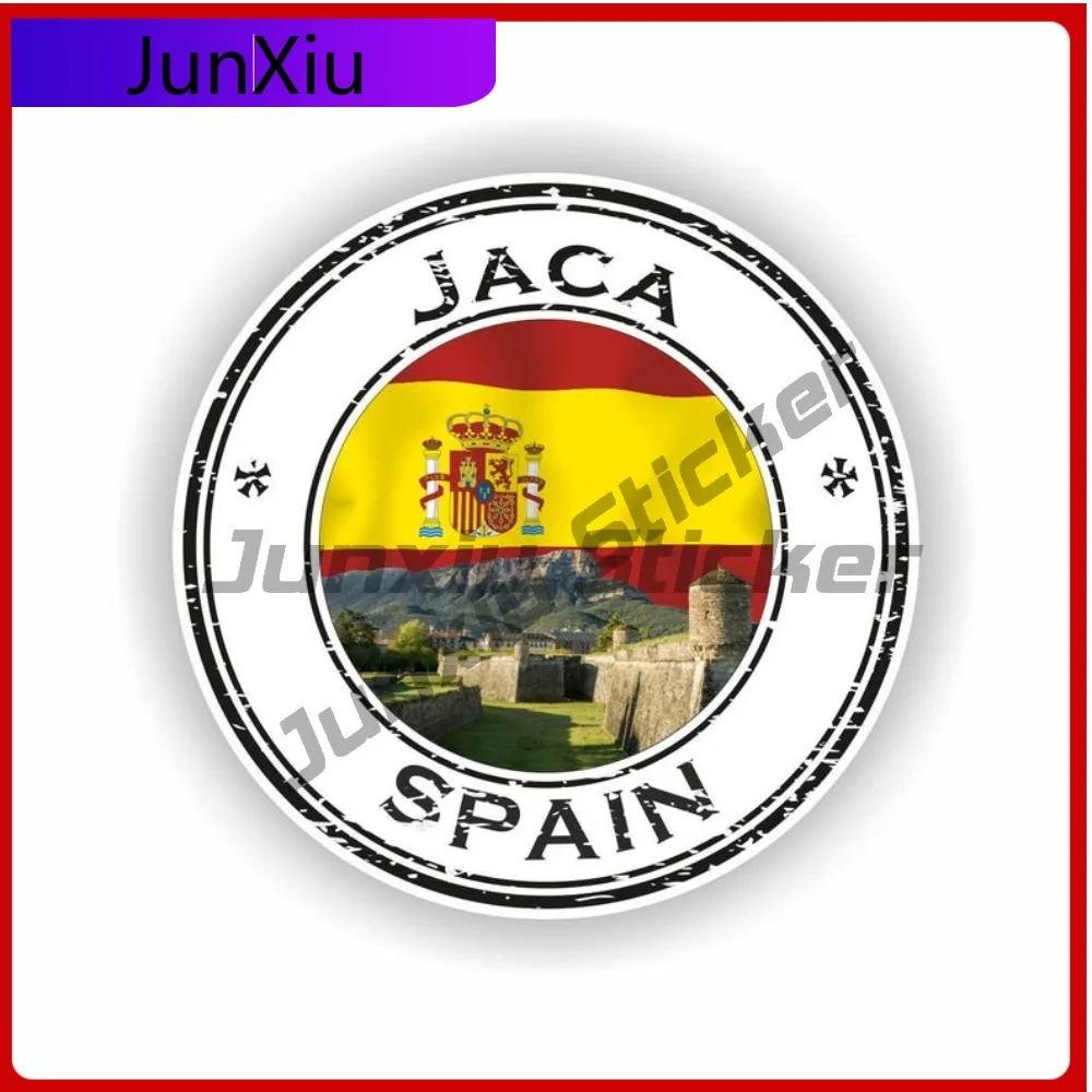 

Jaca Spain Seal Cool Boat Anti Scratch Vinyl Sticker Emblem Round Window Helmet Decoration Boat Decoration Vinyl Car Decal