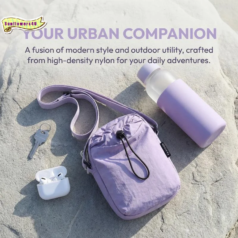 Men Women Shoulder Bag Multi Compartment Nylon Crossbody Bag for Office Travel and Everyday Essentials