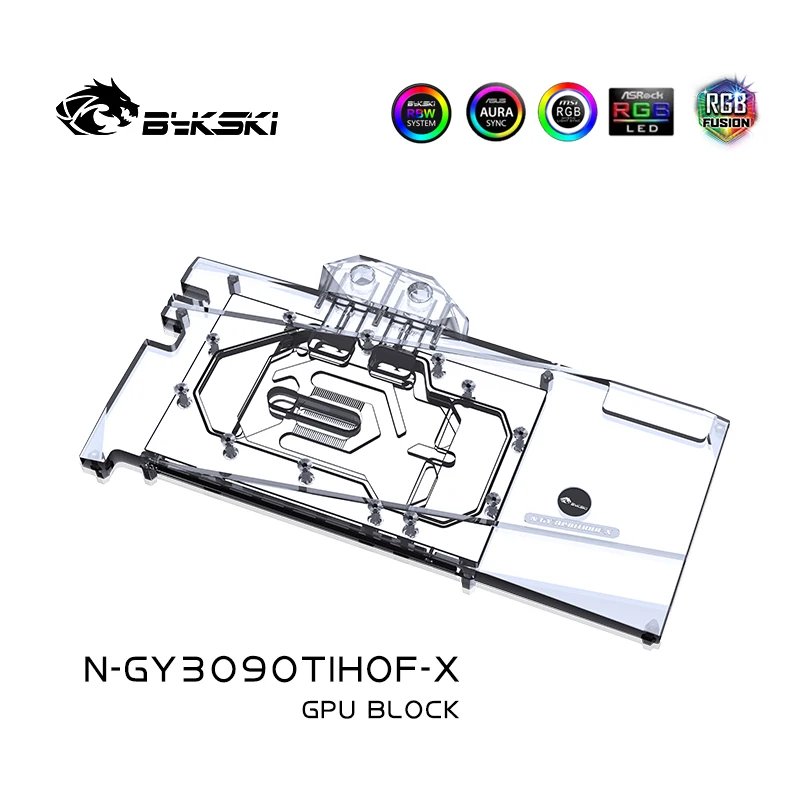 Bykski GPU Water Block Use for GALAX RTX3090TI HOF OC Lab Video Card / Copper Radiator / Backplate RGB AURA N-GY3090TIHOF-X