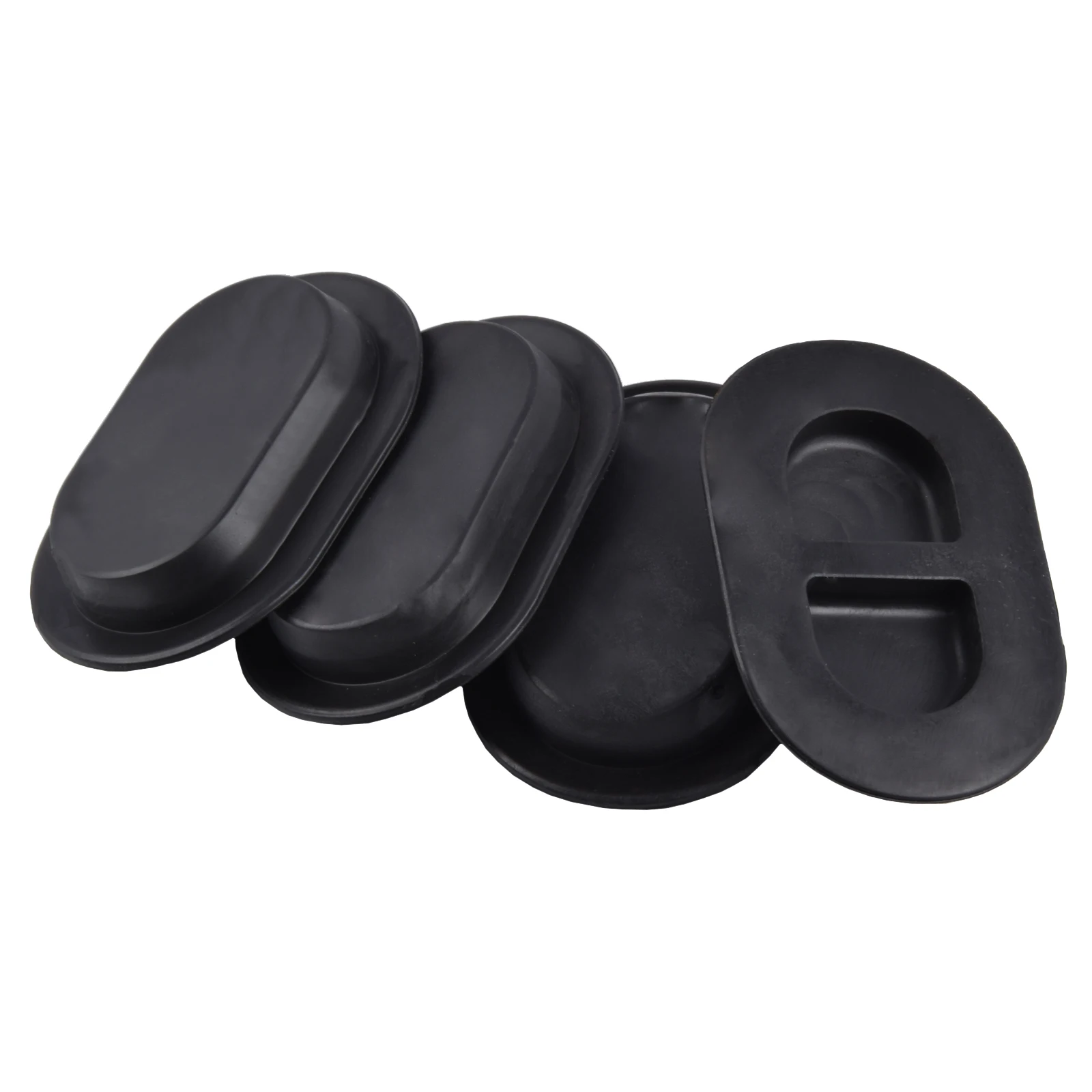 4Pcs Hohe Qualität Schwarz Gummi 4PCS Oval Boden Pan Ablauf Stecker Für Jeep Wrangler JK JL 2014-2020 auto Zubehör