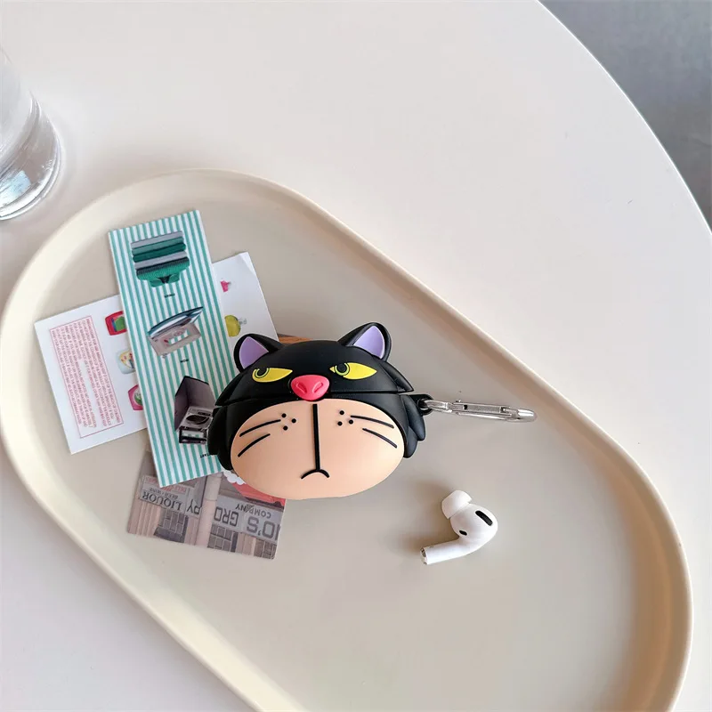 3D Cartoon Cool Cat Case for AirPods Pro2 Airpod Pro 1 2 3 Bluetooth Earbuds Charging Box Protective Earphone Case Cover
