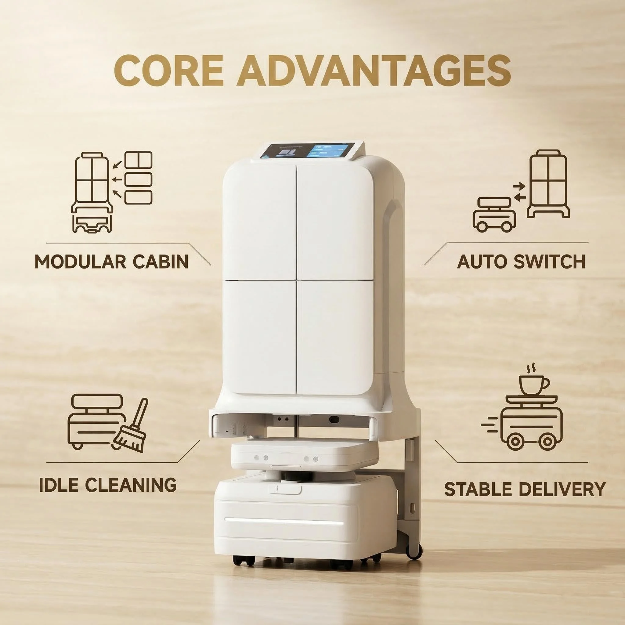 Yunji UP Multi-Functional Service Robot Intelligent Commercial Delivery Cleaning Patrol Robot for Hotel Hospital Office Building