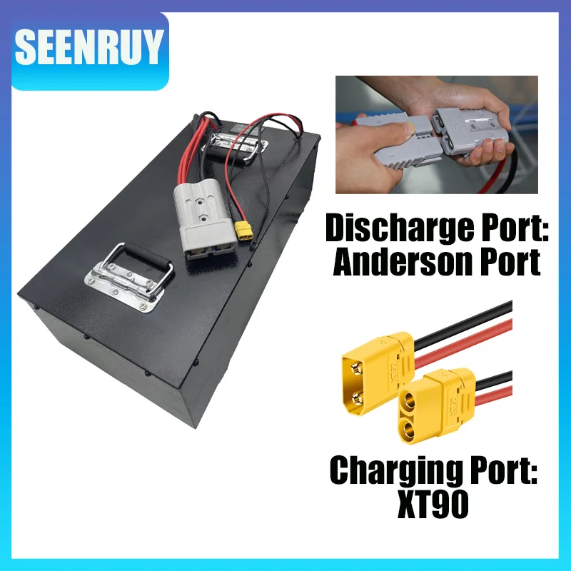 72V 130AH Lithium Battery Li-ion with charger built-in smart BMS for Motorcycle RV Forklift Sightseeing Vehicle