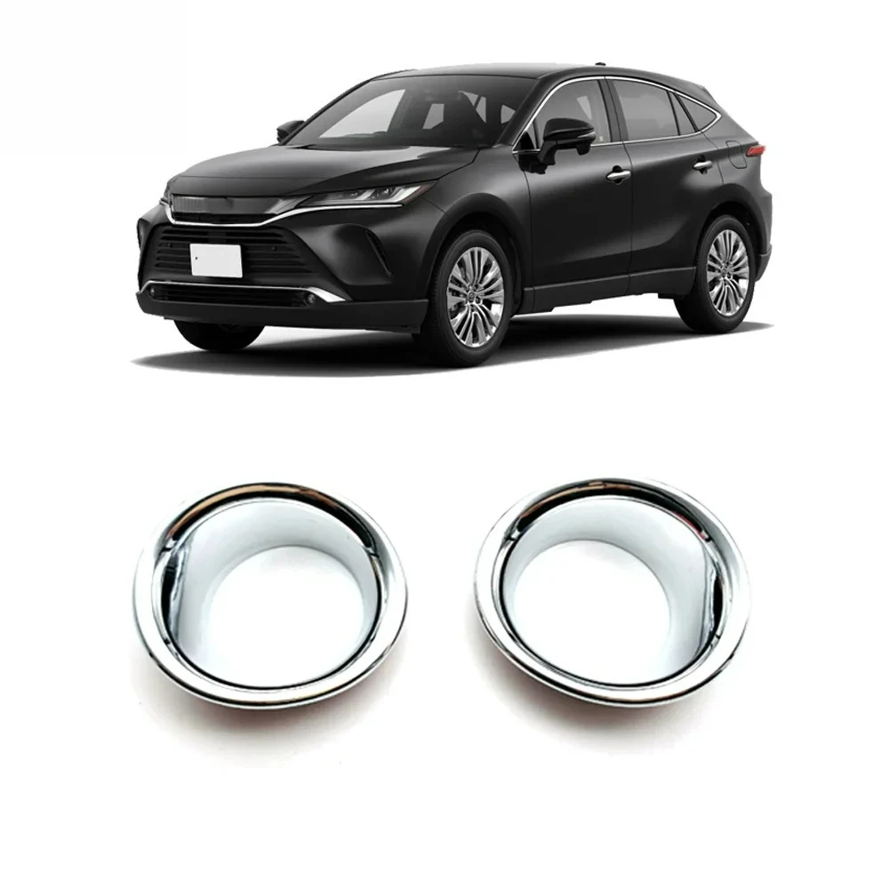 

For Toyota Harrier Venza 2020 2021 ABS Chrome Front Fog Lights Cover Frame Trim Front Fender Side Air Vent Cover Trim