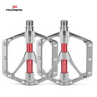 PROMEND Titanium Alloy Shaft Core Mountain Bike Anti-slip Large Tread Surface 3 Palin Bearing Bicycle Pedal Bright Anodized Trea