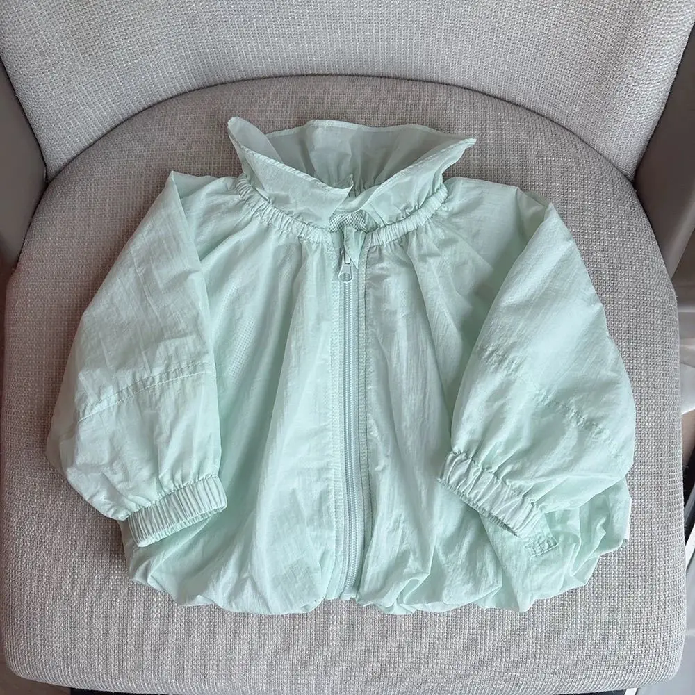 2026 Summer New Lace Soft Comfortable Cotton Jacket Baby Lace Sheer Jacket Little Girls Top