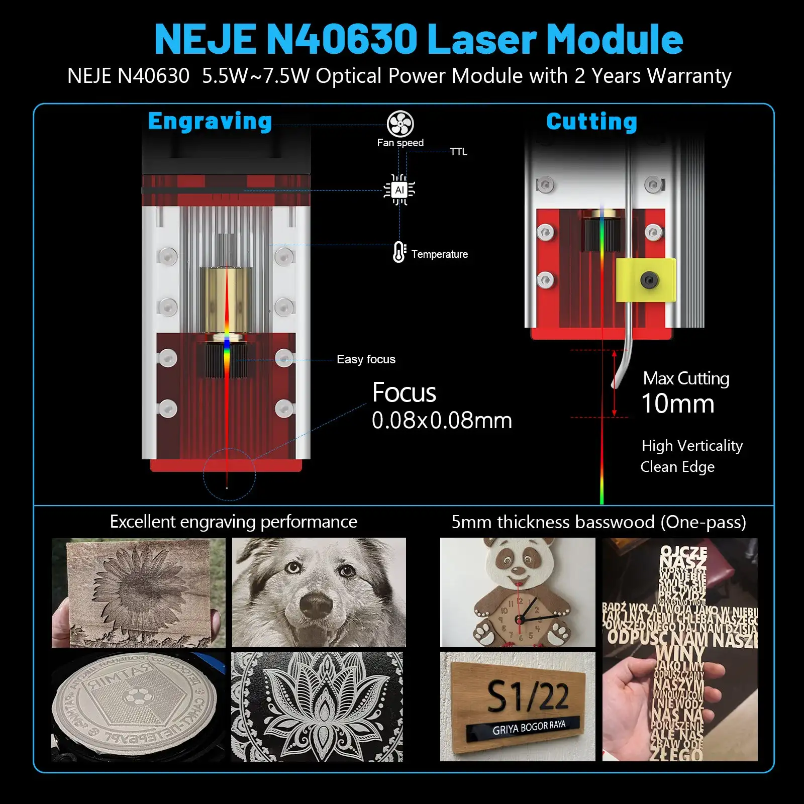 Imagem -04 - Máquina de Gravação a Laser Neje Gravadora Alta Velocidade Classe Industrial Precisão de Escultura 30 w 50 w 80w 170x170 mm