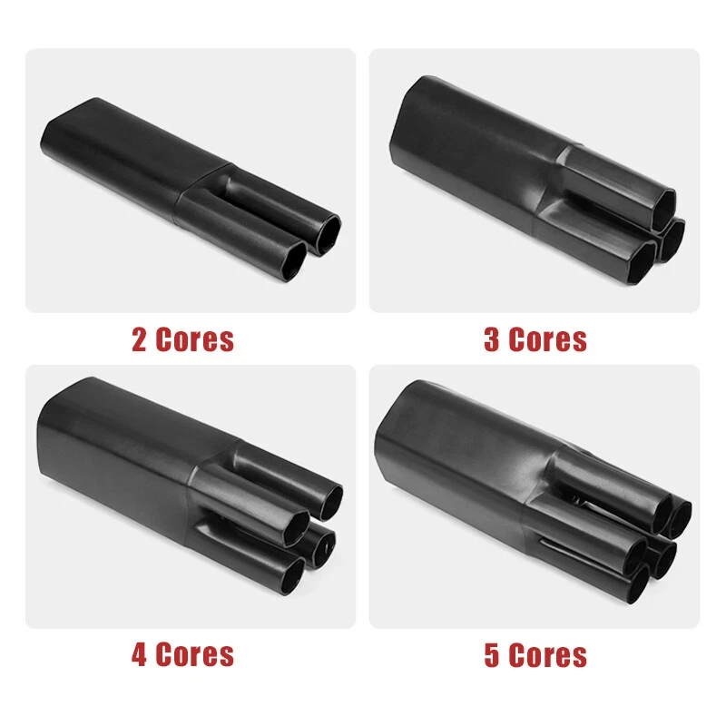 2/3/4/5 Core 2:1 Black Heat Shrink Finger Sleeve End Sealing for Separate Branch Cable Splitter Waterproof Seal Wire Protector