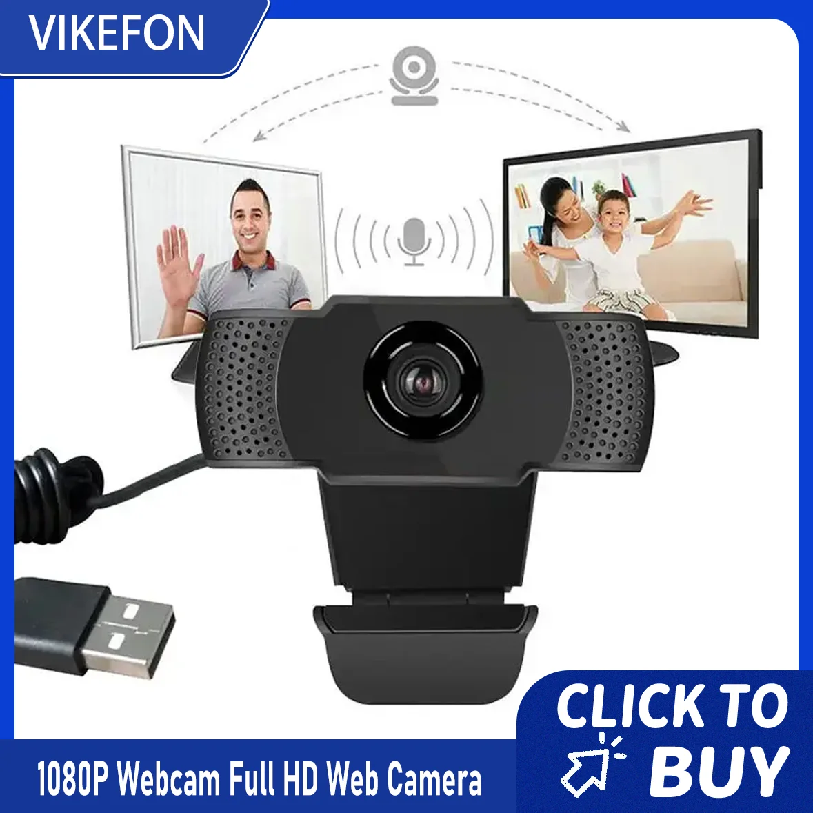 

Новая веб-камера 1080P Full HD с LED-подсветкой, микрофоном и USB-подключением для ПК, компьютеров, ноутбуков и настольных компьютеров.