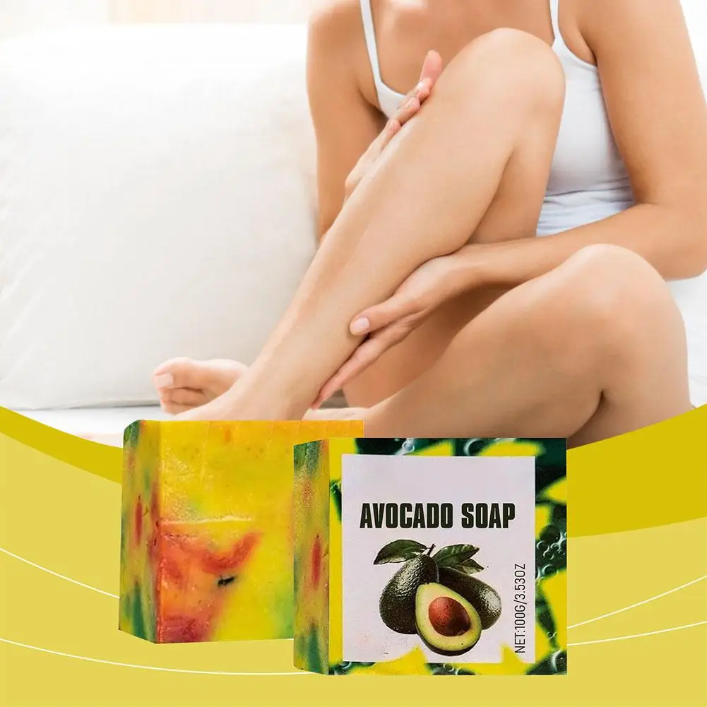 Jabón hidratante hecho a mano de aguacate, 100g, nutritivo, limpieza suave, aceite de control profundo, exfoliante para limpiador de piel grasa S Y6M2