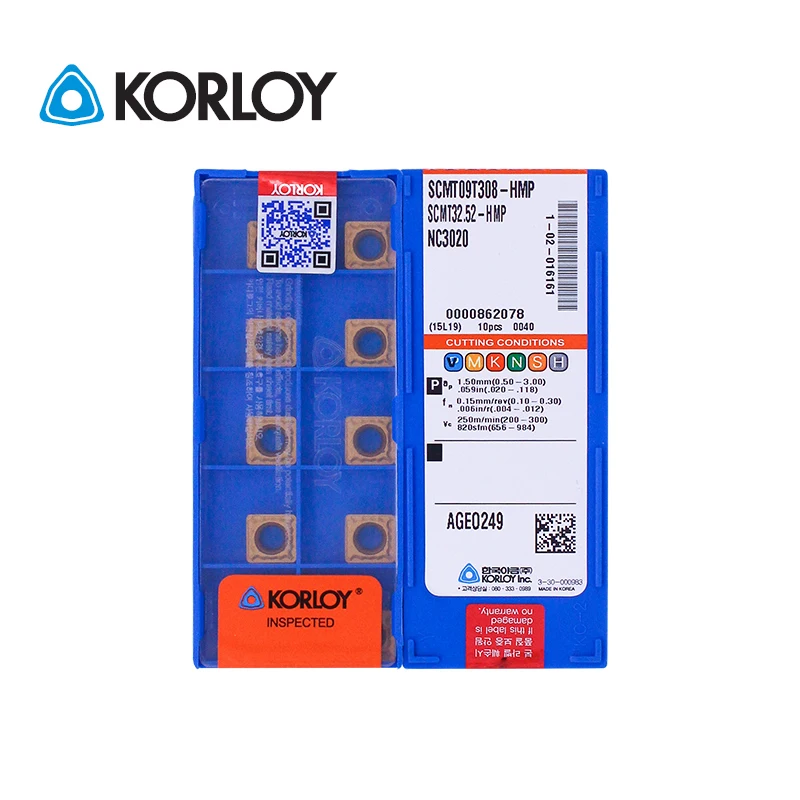 10pcs KORLOY SCMT SCMT09T304 SCMT09T308 SCMT120404 SCMT120408 HMP C25 NC3020 NC3120 PC9030 NC6210 CNC Carbide Turning Inserts